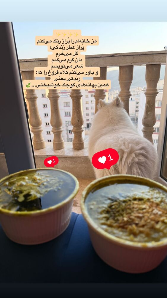  جدید ترین استوری اینستاگرام مژده حاتمی