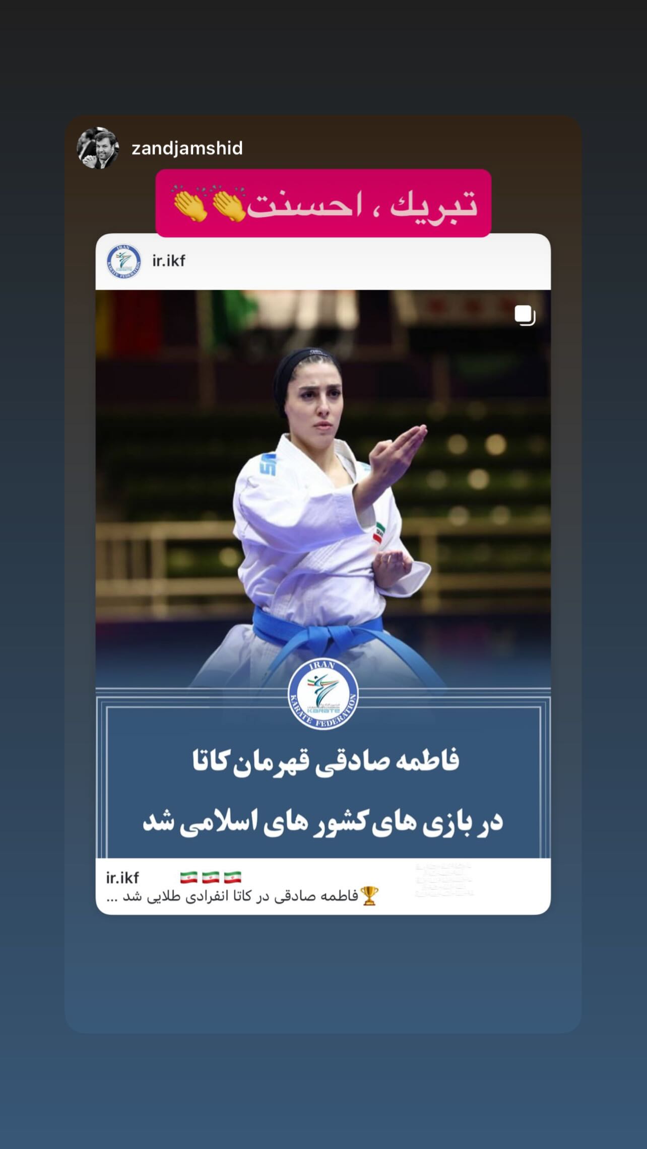  جدید ترین استوری اینستاگرام فاطمه صادقی