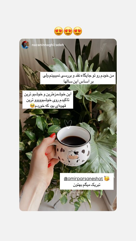  جدید ترین استوری اینستاگرام امیر پارسا نشاط
