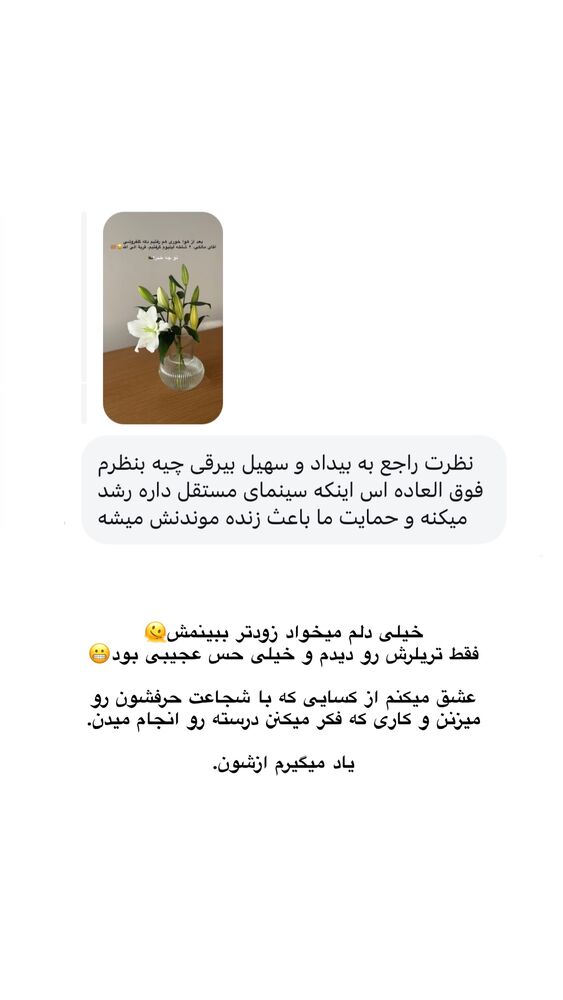  جدید ترین استوری اینستاگرام امیر پارسا نشاط