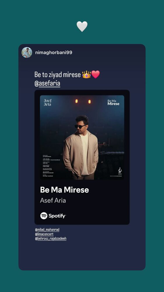  جدید ترین استوری اینستاگرام آصف آرا