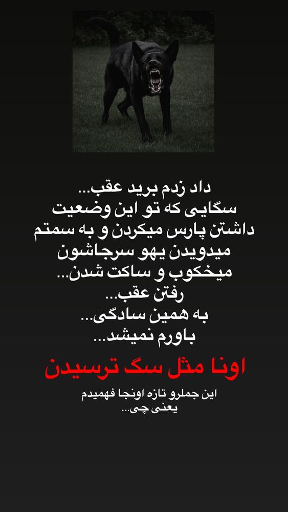  جدید ترین استوری اینستاگرام آیه کوچ