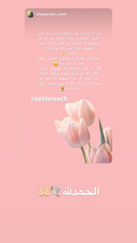  جدید ترین استوری اینستاگرام آیه کوچ