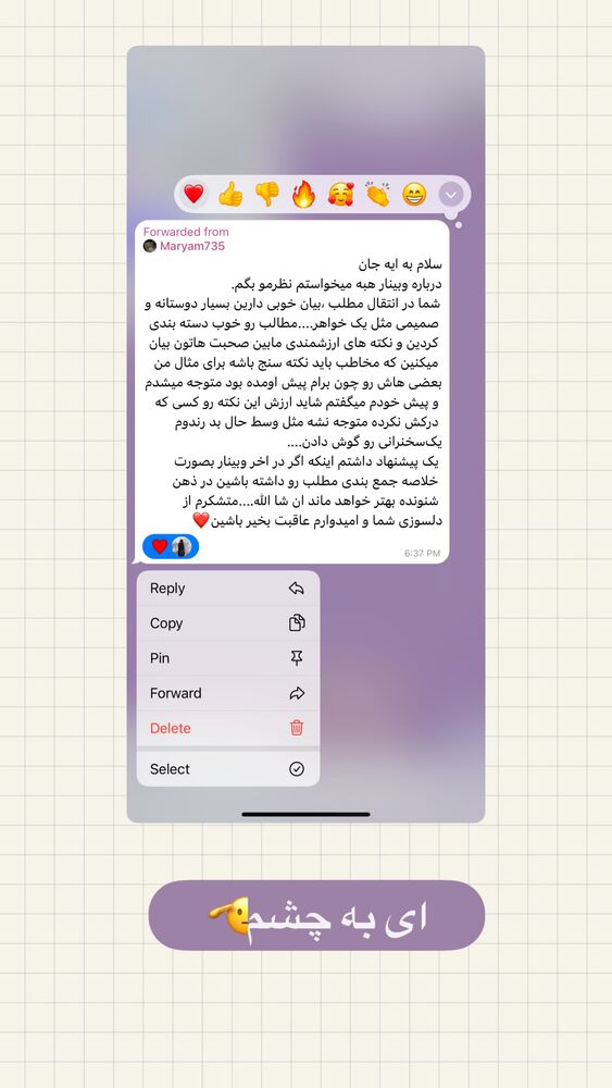  جدید ترین استوری اینستاگرام آیه کوچ