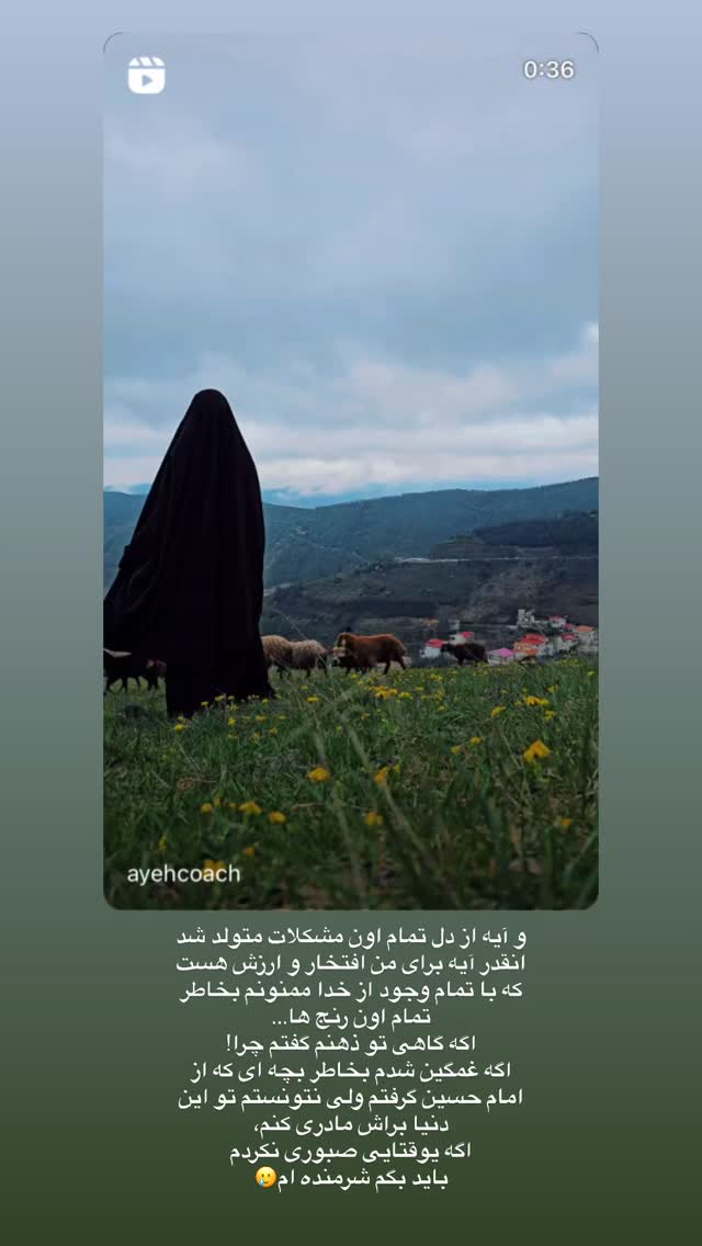  جدید ترین استوری اینستاگرام آیه کوچ