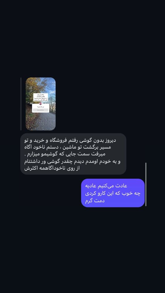  جدید ترین استوری اینستاگرام آزاده اسدی