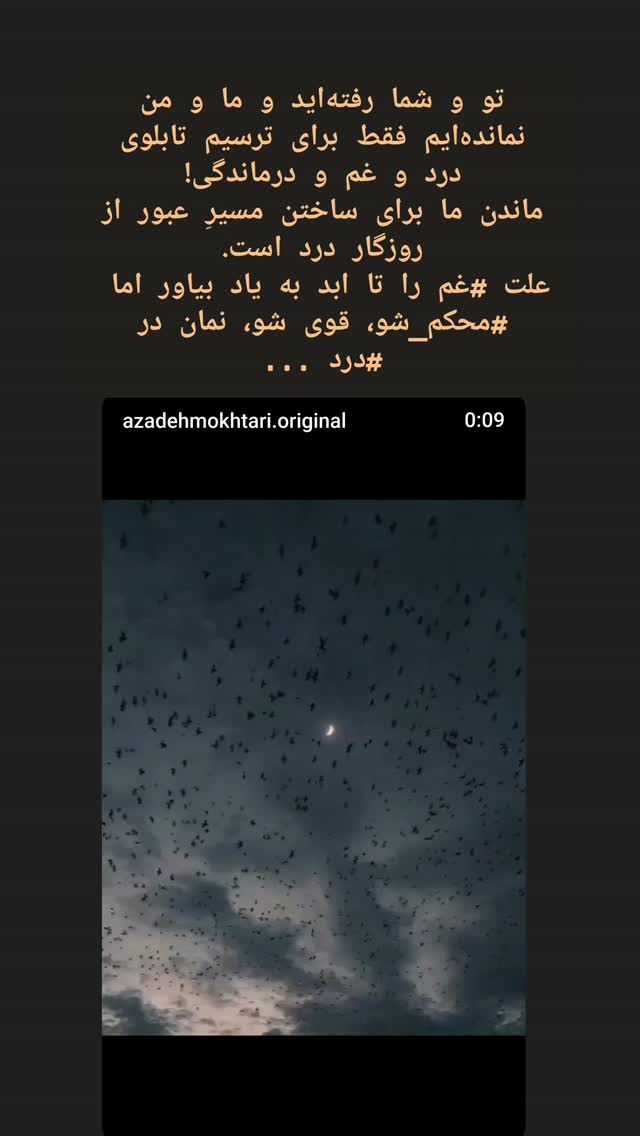  جدید ترین استوری اینستاگرام آزاده مختاری