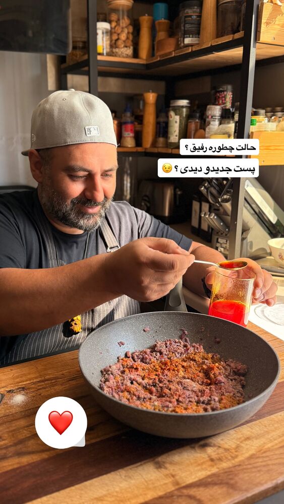  جدید ترین استوری اینستاگرام آشپزی با بهنام