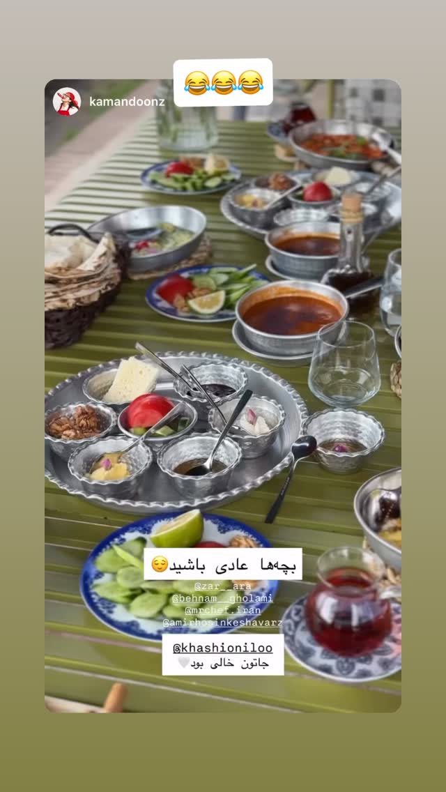  جدید ترین استوری اینستاگرام آشپزی با بهنام