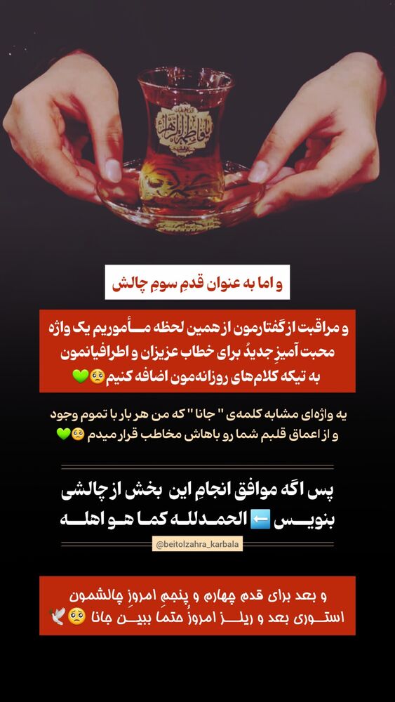  جدید ترین استوری اینستاگرام موکب بیت الزهرا