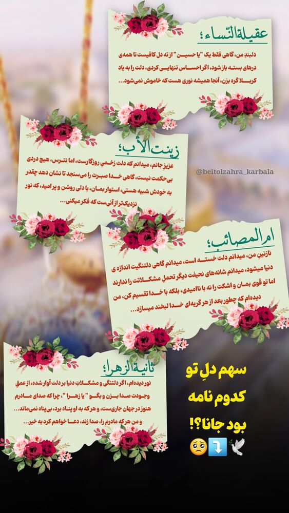  جدید ترین استوری اینستاگرام موکب بیت الزهرا