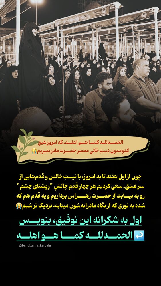  جدید ترین استوری اینستاگرام موکب بیت الزهرا