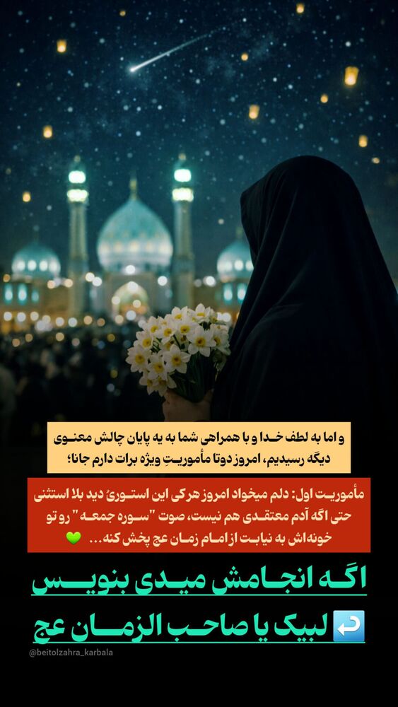  جدید ترین استوری اینستاگرام موکب بیت الزهرا