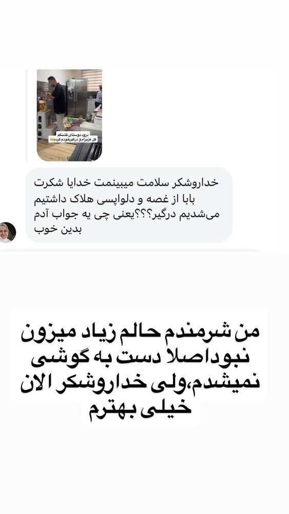  جدید ترین استوری اینستاگرام الهه برزگر
