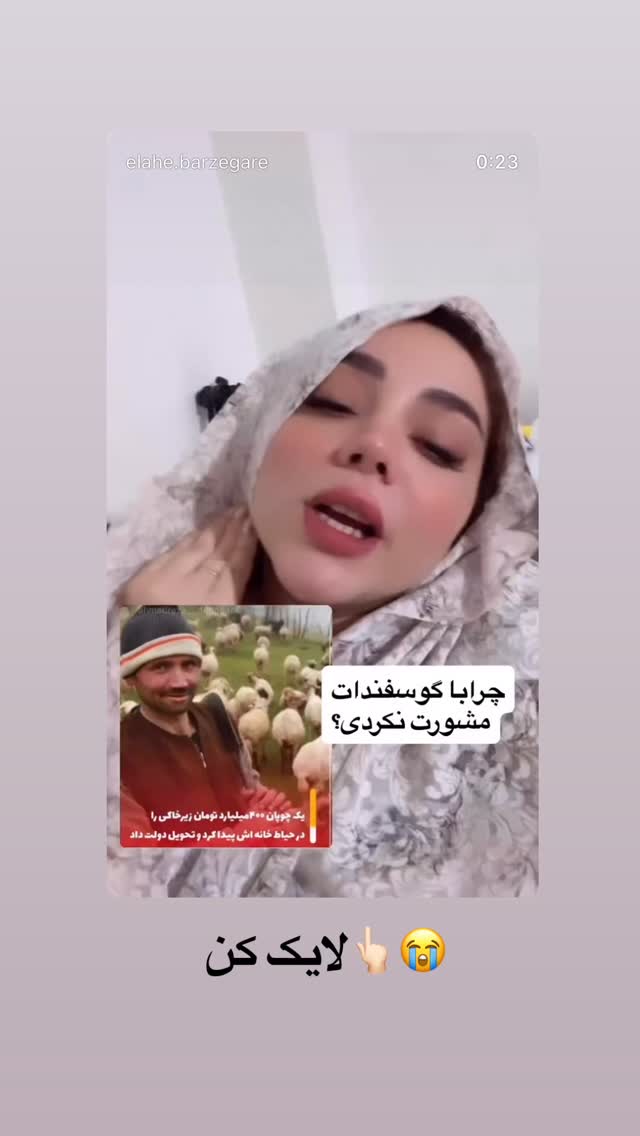  جدید ترین استوری اینستاگرام الهه برزگر