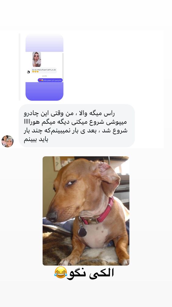  جدید ترین استوری اینستاگرام الهه برزگر