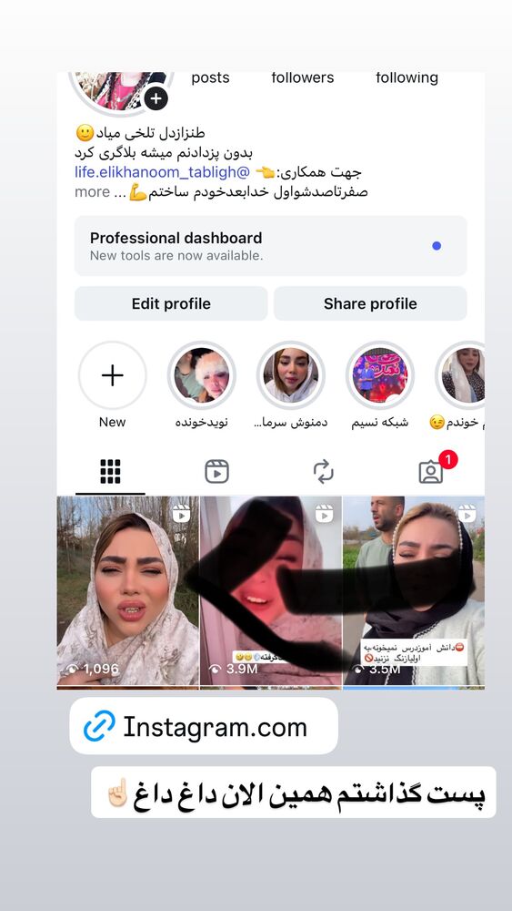  جدید ترین استوری اینستاگرام الهه برزگر
