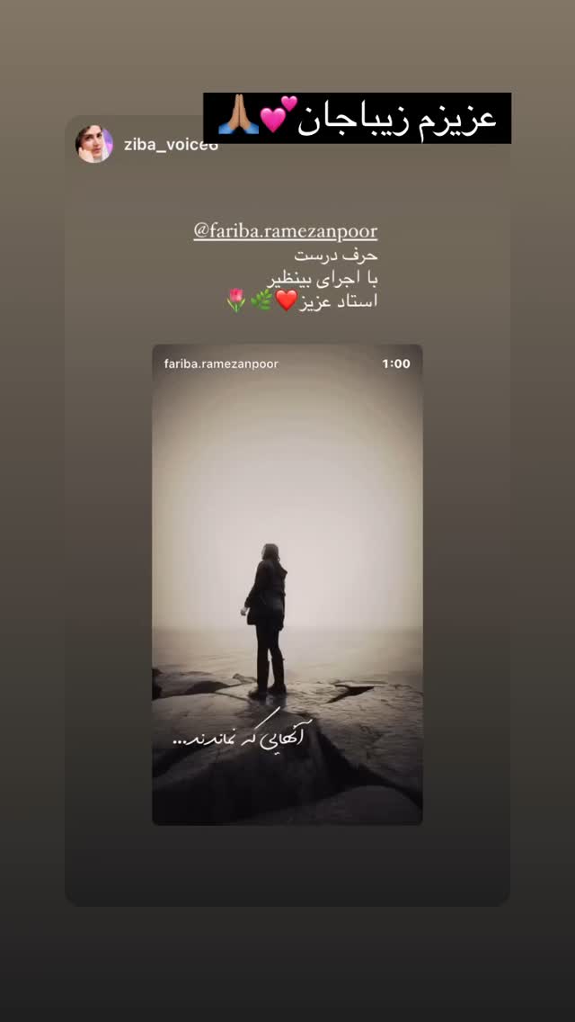  جدید ترین استوری اینستاگرام فریبا رمضانپور