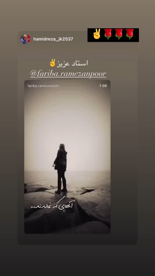  جدید ترین استوری اینستاگرام فریبا رمضانپور