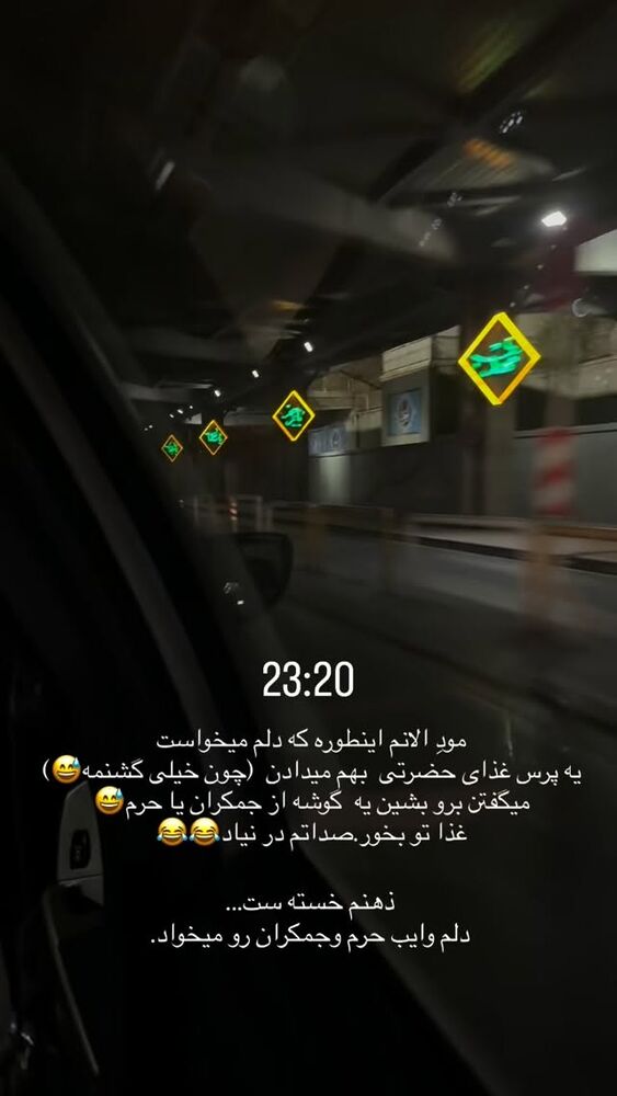  جدید ترین استوری اینستاگرام فرزانه رستم خان