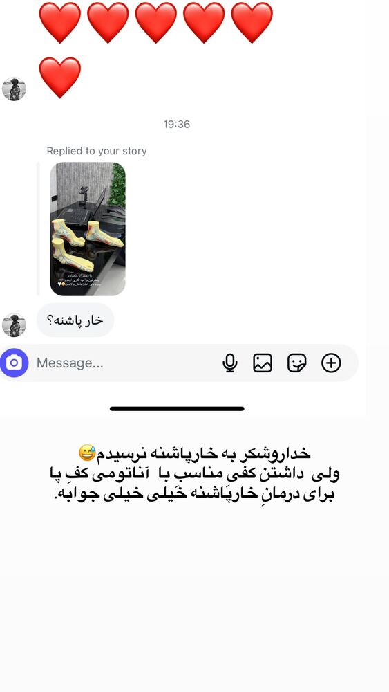  جدید ترین استوری اینستاگرام فرزانه رستم خان