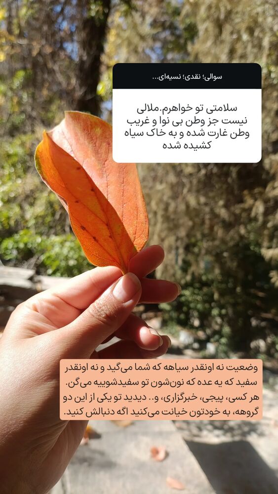  جدید ترین استوری اینستاگرام فاطمه داداشی