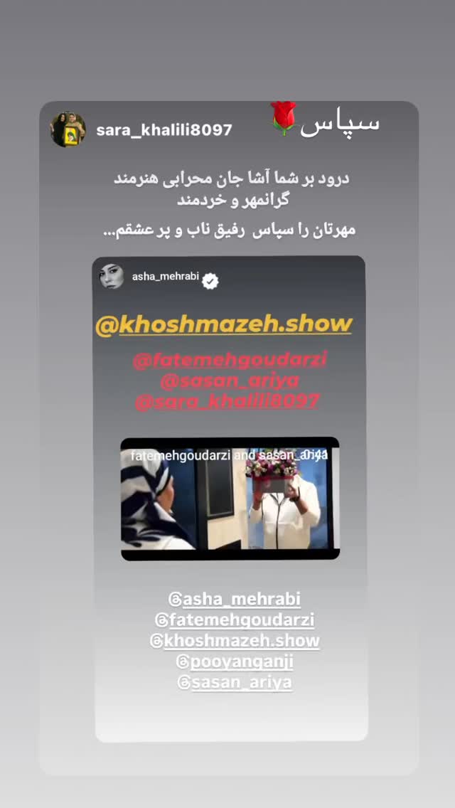  جدید ترین استوری اینستاگرام فاطمه گودرزی