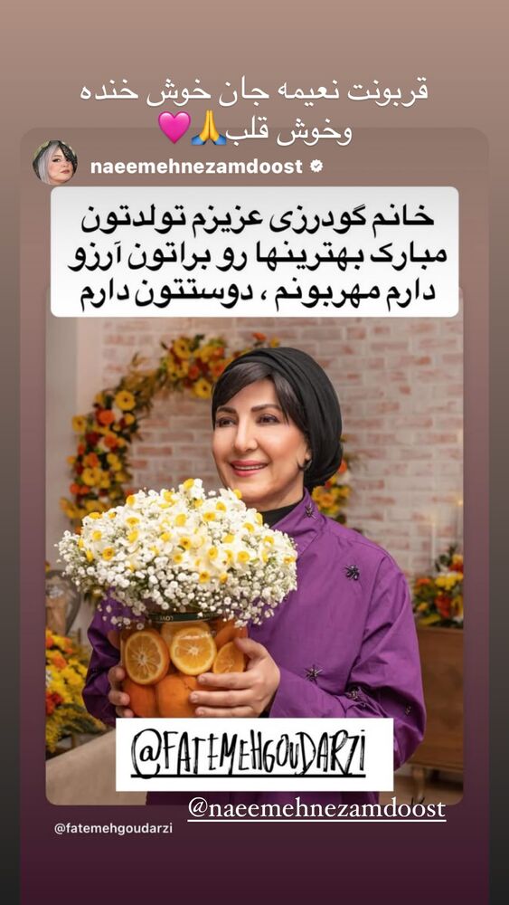  جدید ترین استوری اینستاگرام فاطمه گودرزی