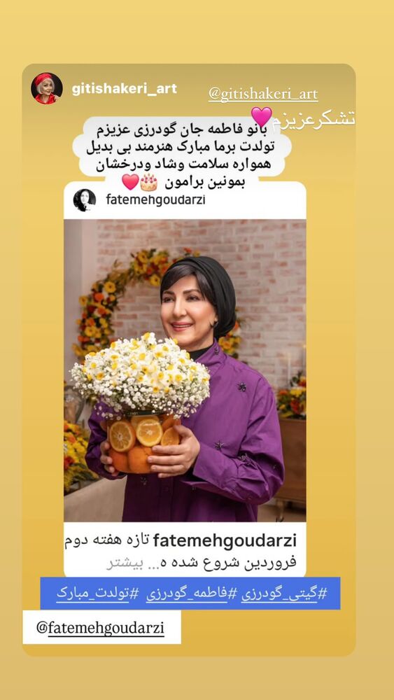  جدید ترین استوری اینستاگرام فاطمه گودرزی