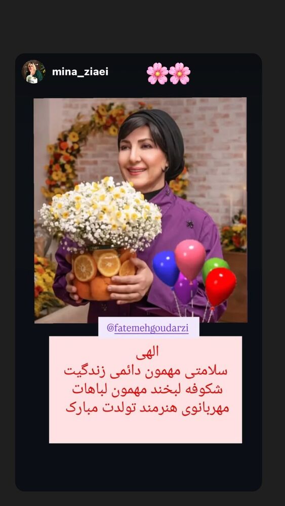  جدید ترین استوری اینستاگرام فاطمه گودرزی