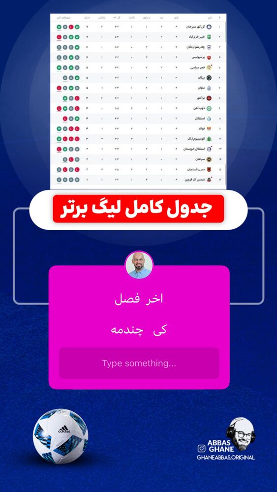  جدید ترین استوری اینستاگرام عباس قانع