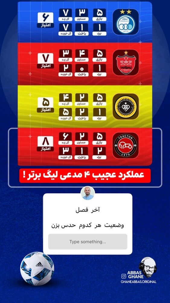  جدید ترین استوری اینستاگرام عباس قانع
