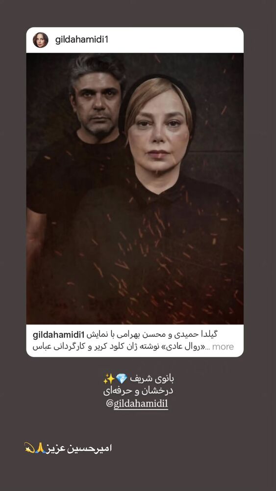  جدید ترین استوری اینستاگرام گیلدا حمیدی