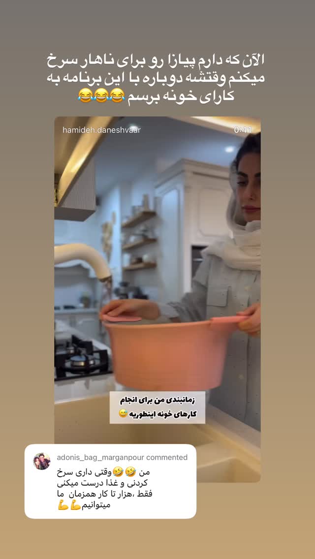  جدید ترین استوری اینستاگرام حمیده دانشور