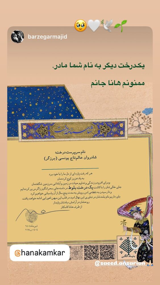  جدید ترین استوری اینستاگرام هانا کامکار