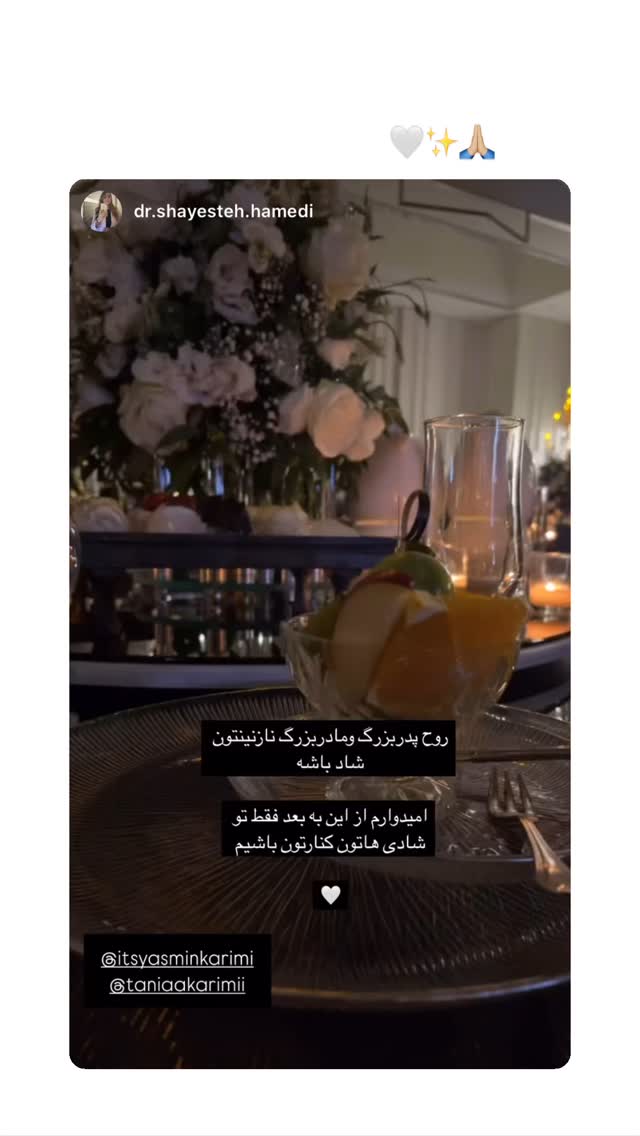  جدید ترین استوری اینستاگرام یاسمین کریمی