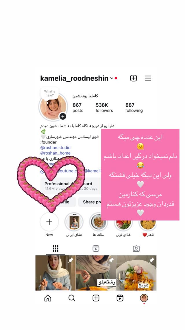  جدید ترین استوری اینستاگرام كامليا رودنشين