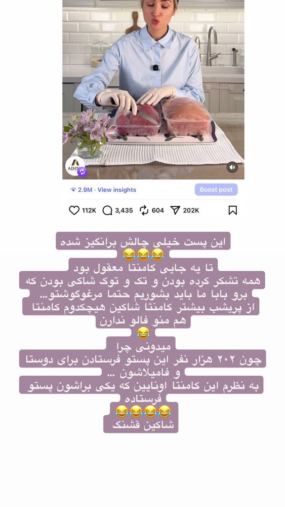  جدید ترین استوری اینستاگرام كامليا رودنشين