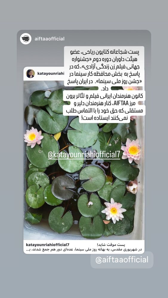  جدید ترین استوری اینستاگرام کتایون ریاحی