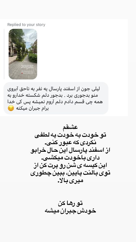  جدید ترین استوری اینستاگرام لیلی زمردیان