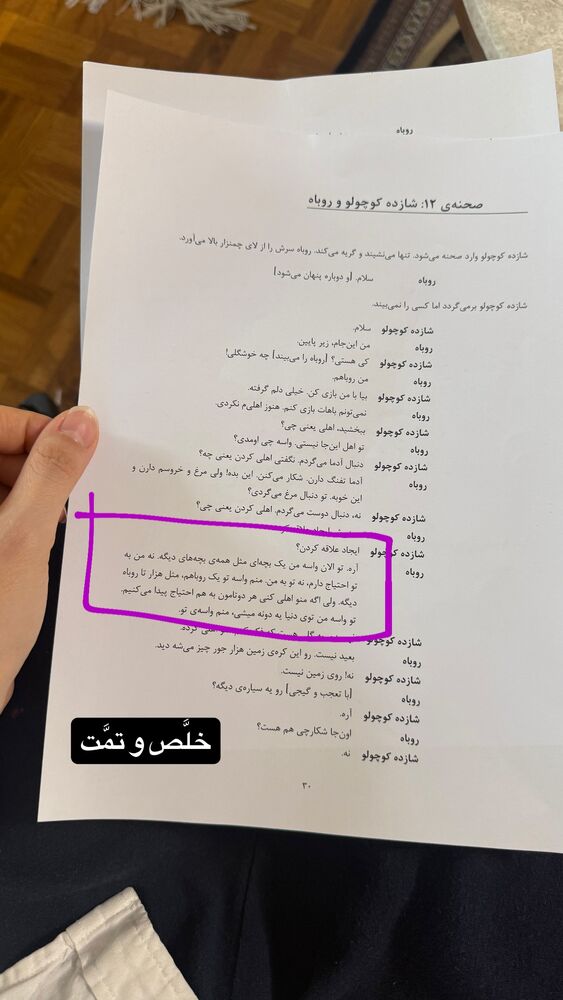  جدید ترین استوری اینستاگرام لیلی زمردیان