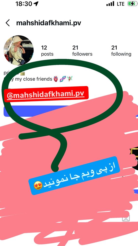  جدید ترین استوری اینستاگرام مهشید افخمی