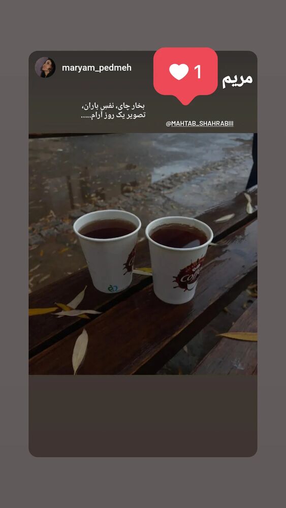 جدید ترین استوری اینستاگرام مهتاب شهرابی