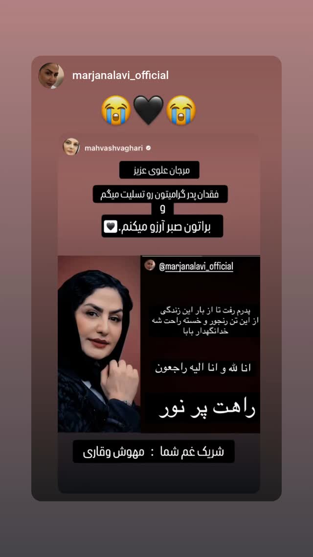  جدید ترین استوری اینستاگرام مهوش وقاری
