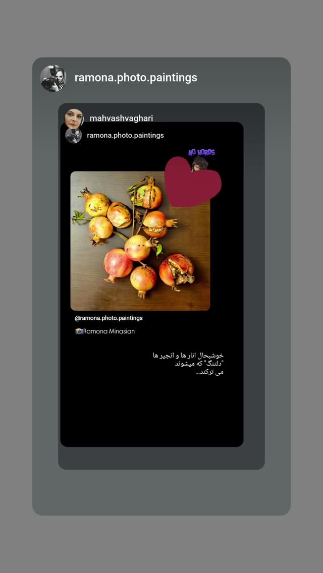  جدید ترین استوری اینستاگرام مهوش وقاری