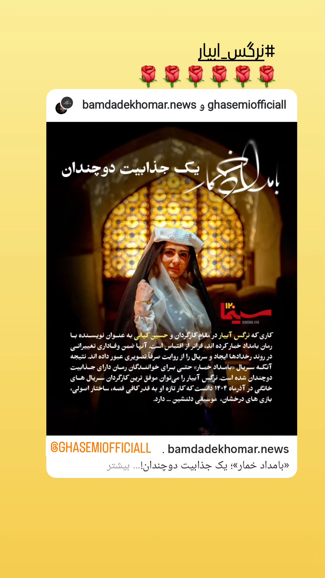  جدید ترین استوری اینستاگرام مرجان گلچین