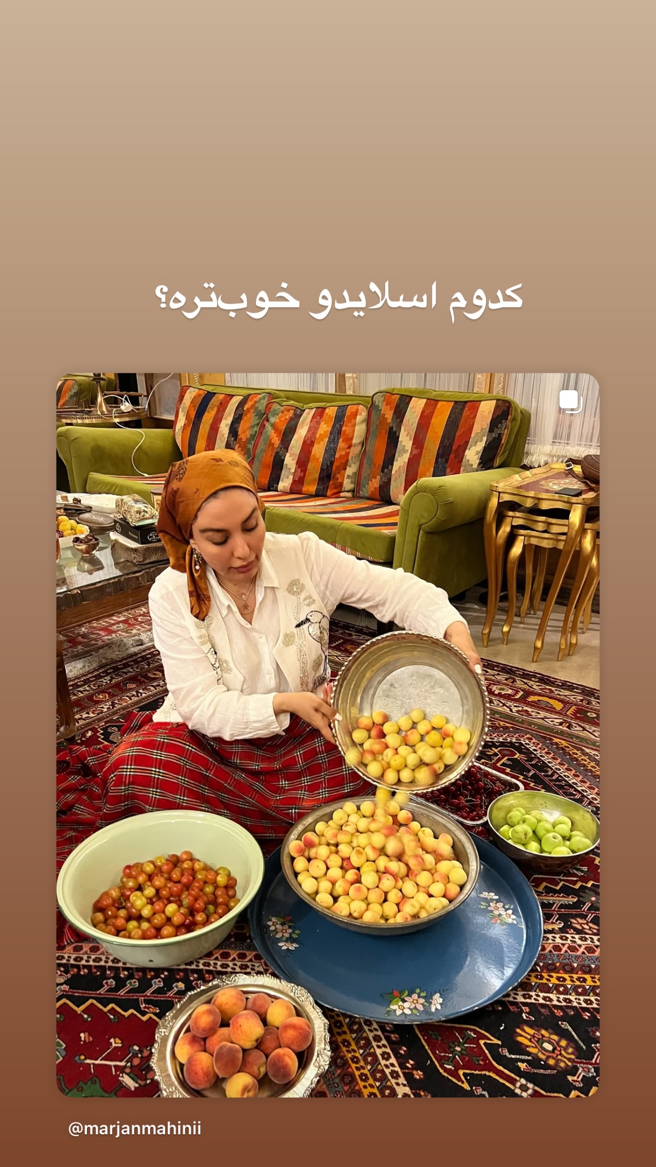  جدید ترین استوری اینستاگرام مرجان ماهینی
