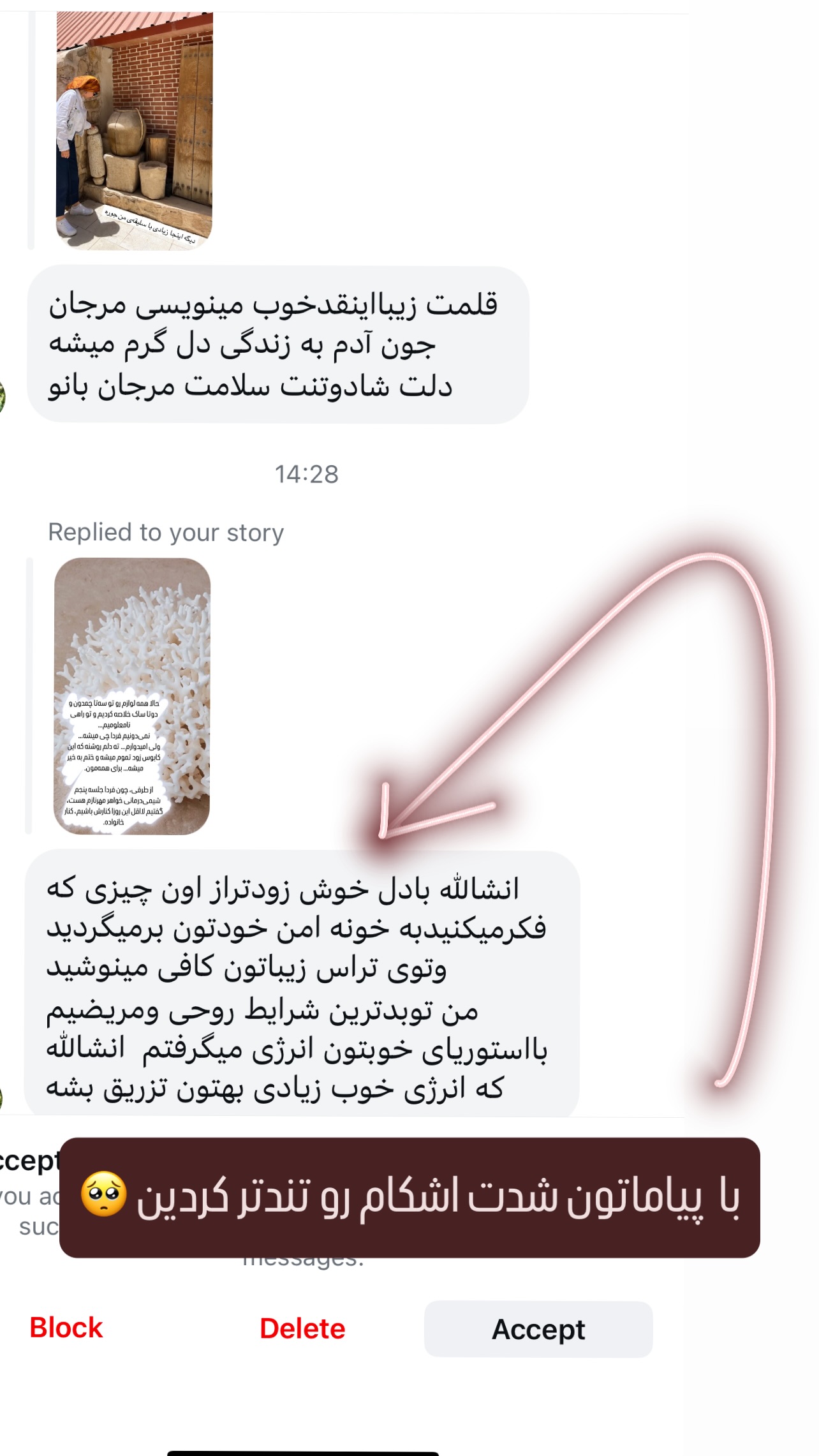  جدید ترین استوری اینستاگرام مرجان ماهینی