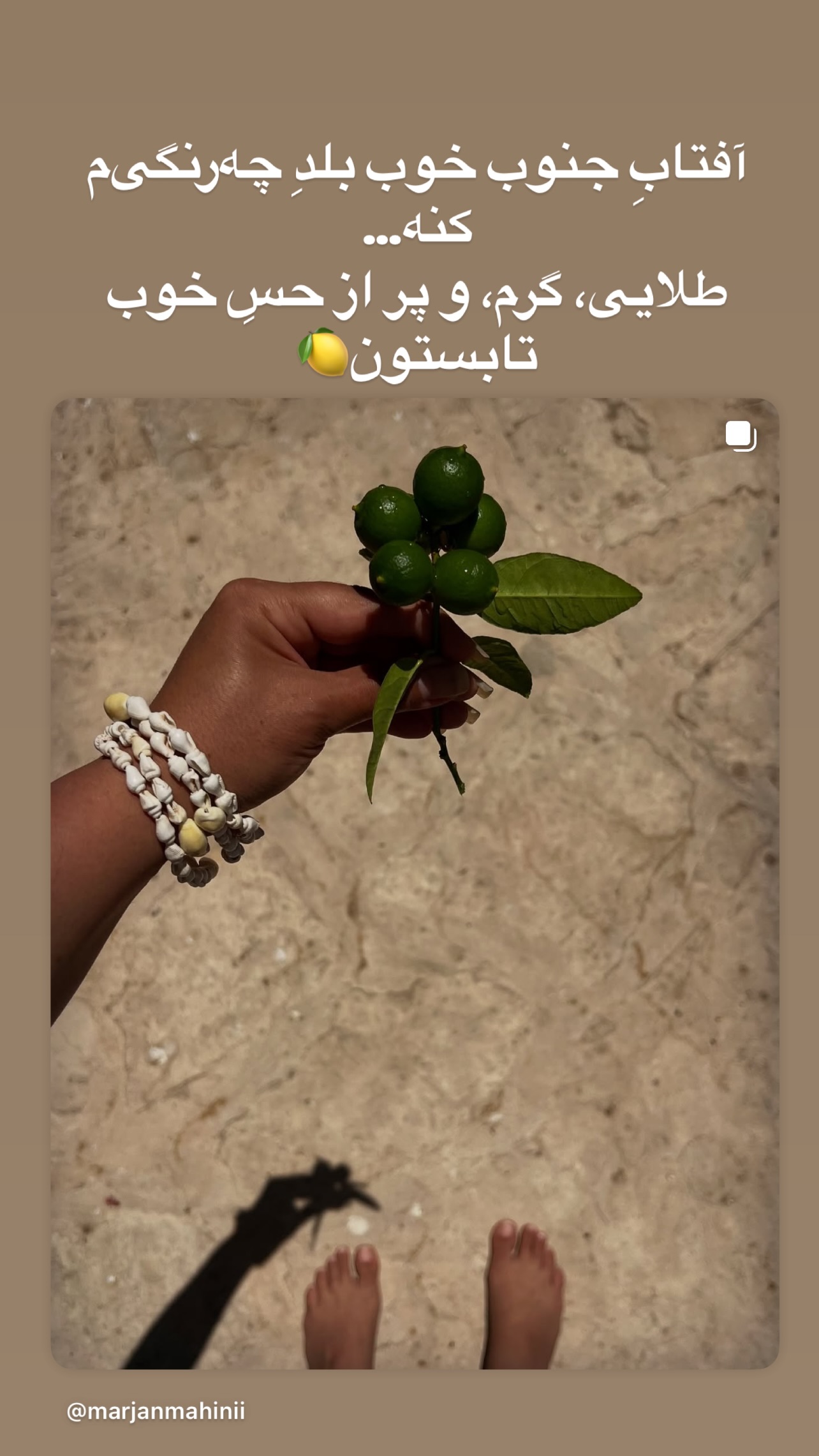  جدید ترین استوری اینستاگرام مرجان ماهینی