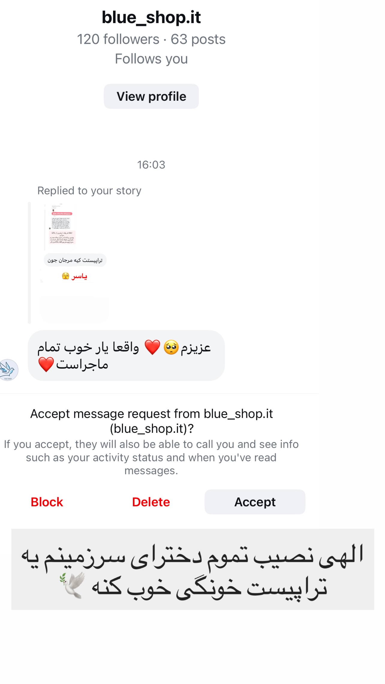  جدید ترین استوری اینستاگرام مرجان ماهینی